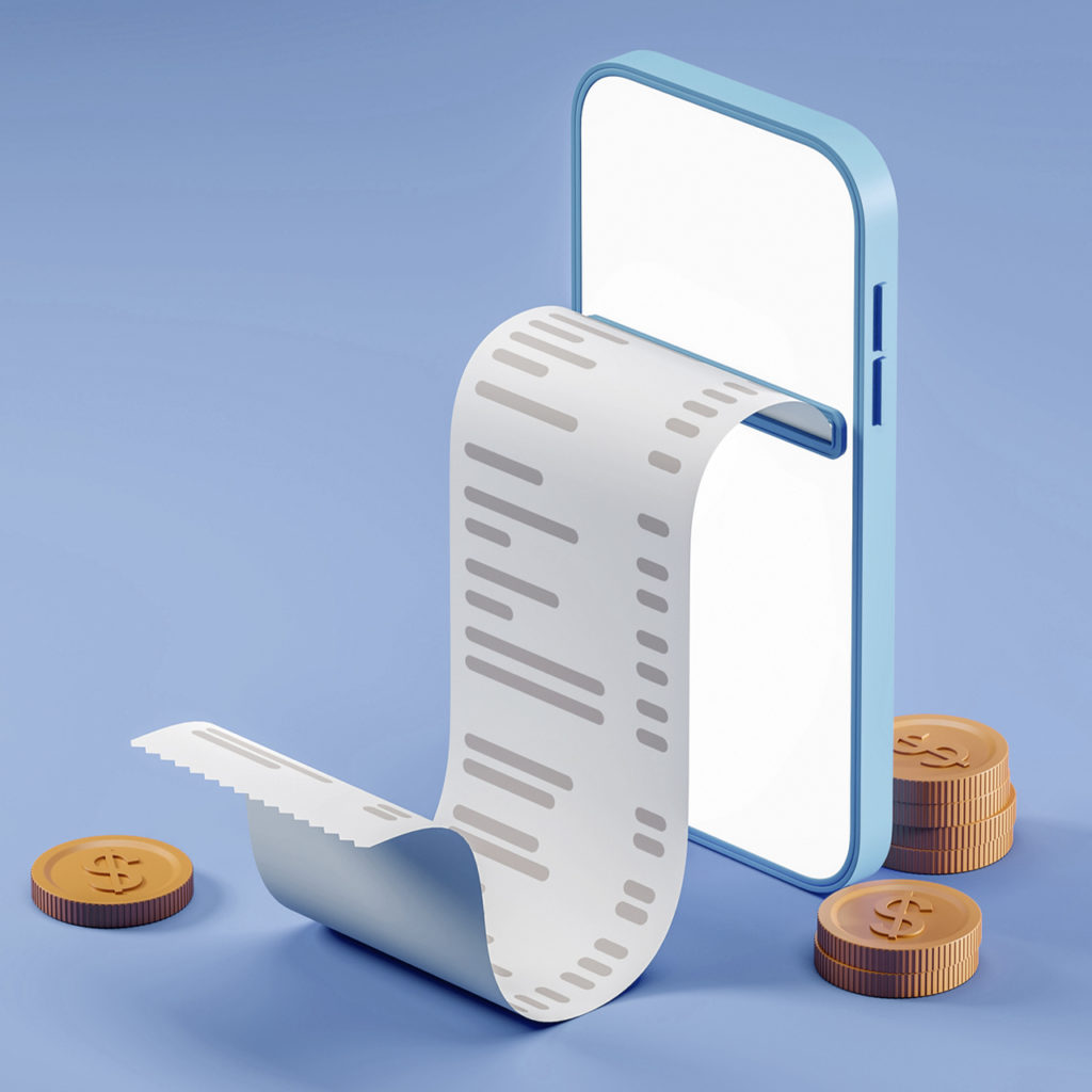 Automatisch generierte Quittung die auf dem Smartphone erscheint